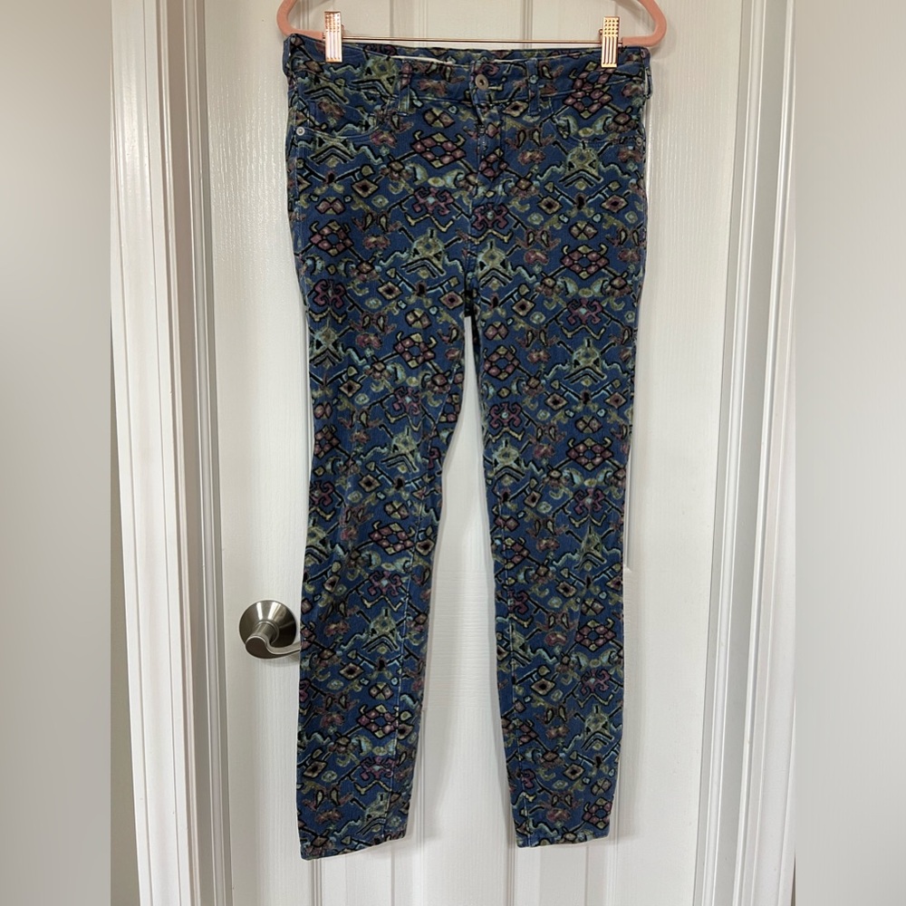 Pilcro and the Letterpress by Anthropologie Printed Corduroy Pants Size 29